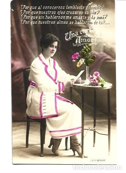 Cartes Postales: POSTAL DE BELLA DAMA UNA CARTA DE AMOR ESCRITA EL A&Ntilde;O 1911