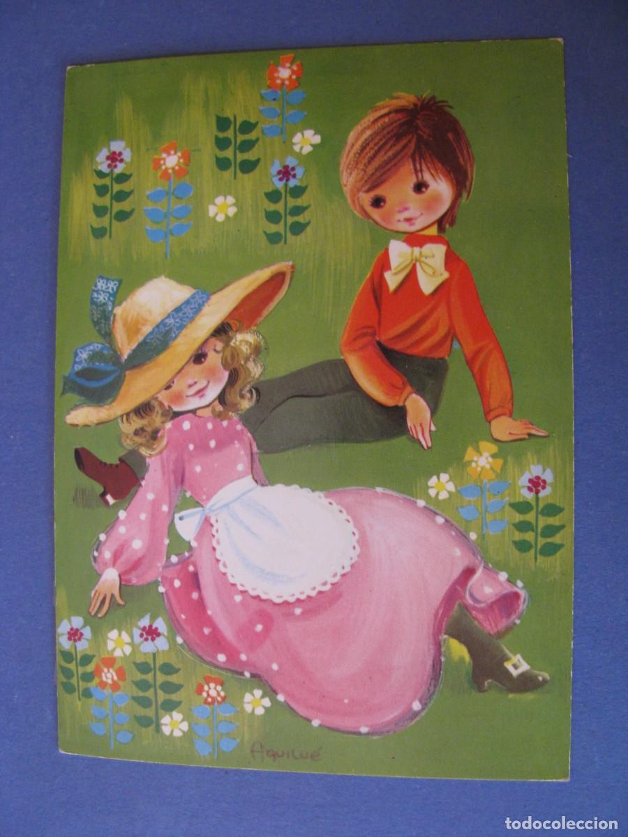 Cartoline: POSTAL DE IL. AQUILU&Eacute;. COLECCI&Oacute;N PERLA. 121/2. ESCRITA, 1986. DESPEGADA.