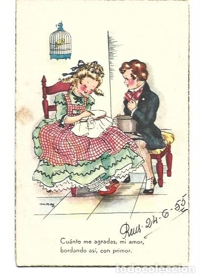 Cartes Postales: POSTAL DE NI&Ntilde;A BORDANDO NI&Ntilde;O AGRADAS DE AMOR ESCRITA EL A&Ntilde;O 1955