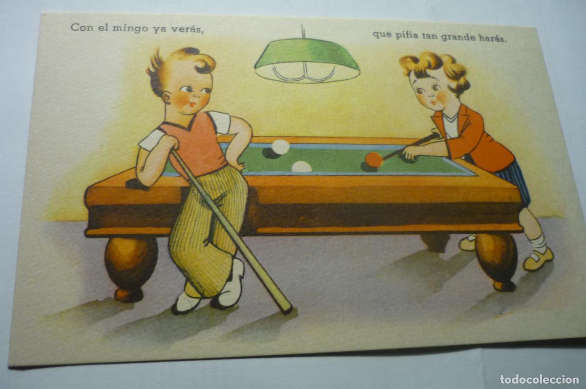 Postkarten: postal dibujo jugando billar serie cmb 30