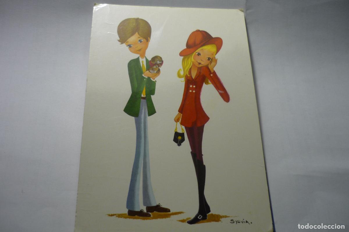 Postkarten: postal novios dibujo sylvia.-escrita