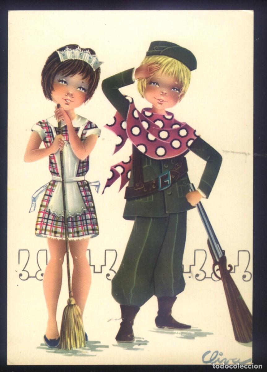 Postkarten: B-1050- POSTAL CON DIBUJO DE CLIVA.