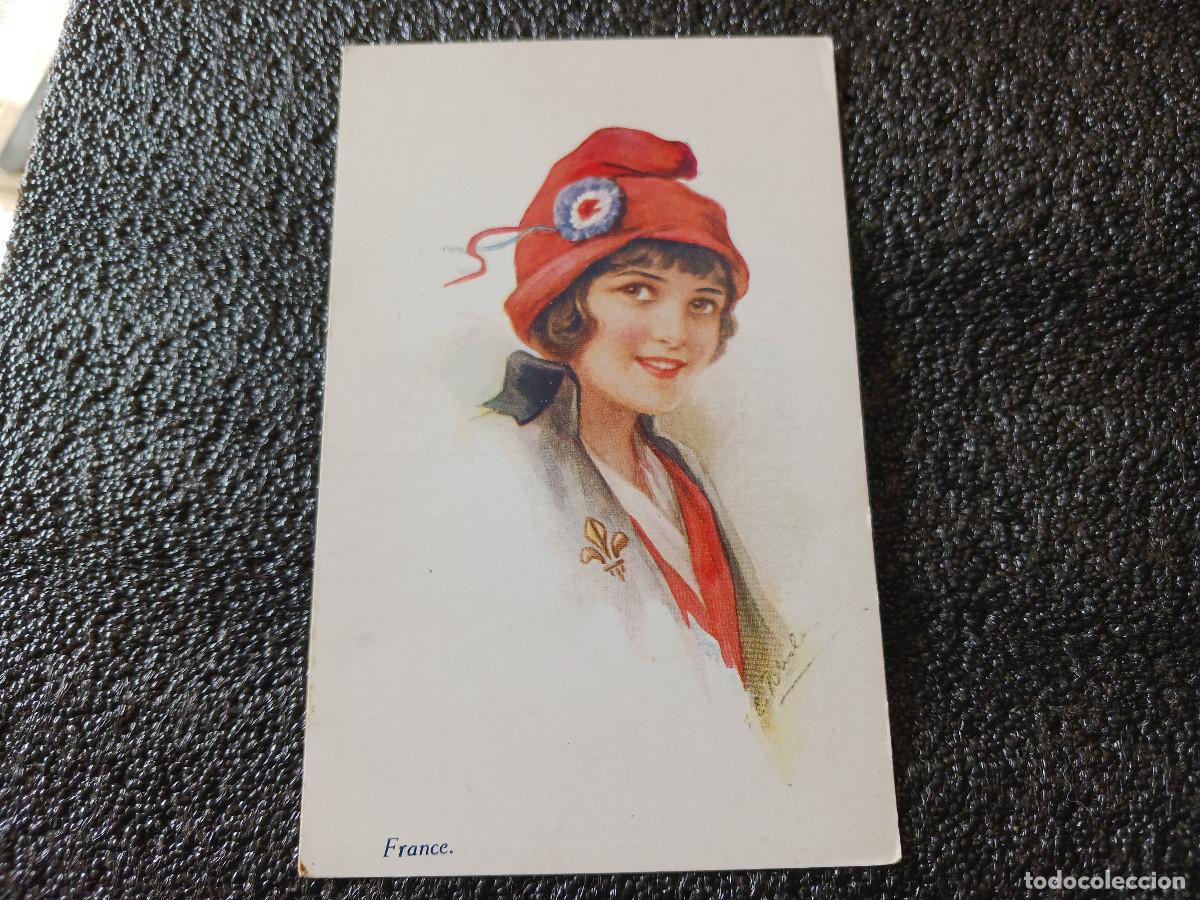 Postais: postal se&ntilde;orita francesa, vivian mansell, circulada 1917