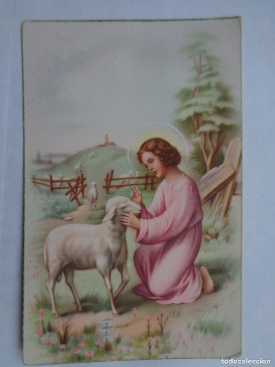 Postais: POSTAL CON BONITO DIBUJO DE JESUS , EL BUEN PASTOR. A&Ntilde;OS 40