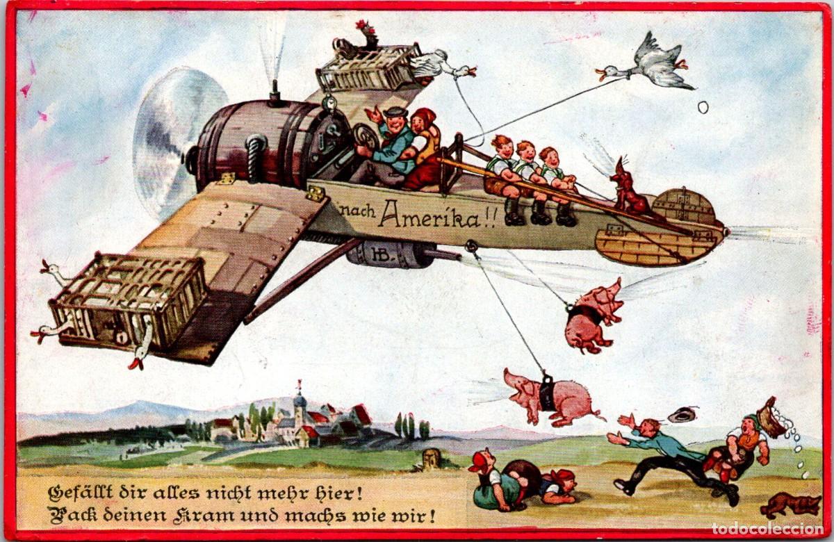 Postais: nach Amer&iacute;ka. Gef&auml;sst dir alles nicht mehr Bier! Pack deinen kram und machs nie nir-KV 253 -141x92mm