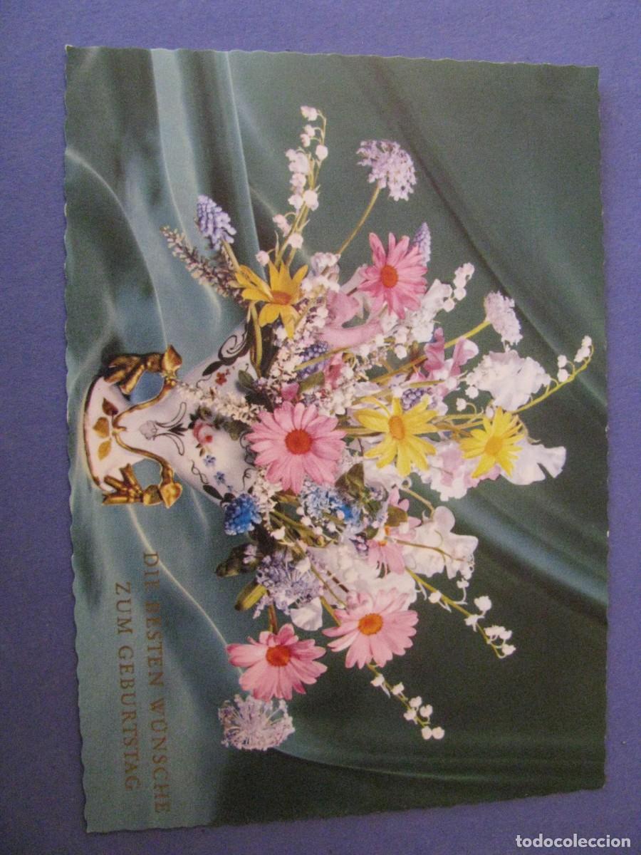 Postais: POSTAL. FELIZ CUMPLEA&Ntilde;OS. FLORES. ALEMANIA. ESCRITA 1974.