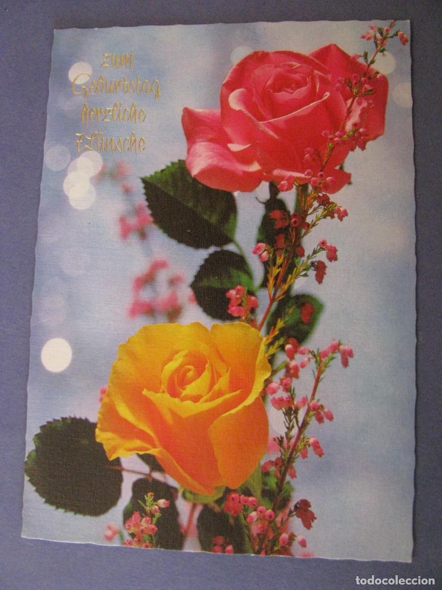 Postais: POSTAL. FELIZ CUMPLEA&Ntilde;OS. FLORES. ALEMANIA. ESCRITA 1974.