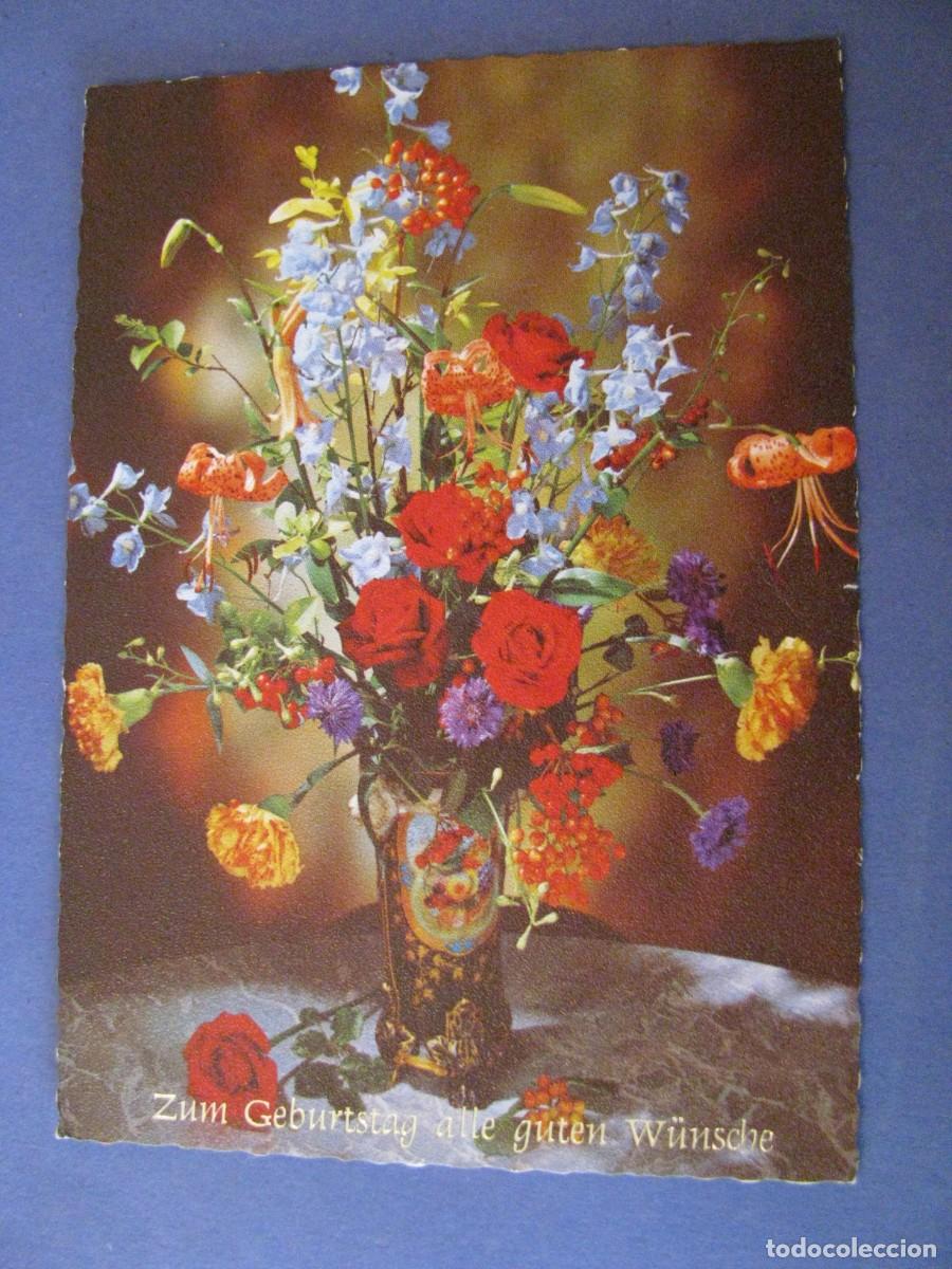 Postais: POSTAL. FELIZ CUMPLEA&Ntilde;OS. FLORES. ALEMANIA. ESCRITA 1975.