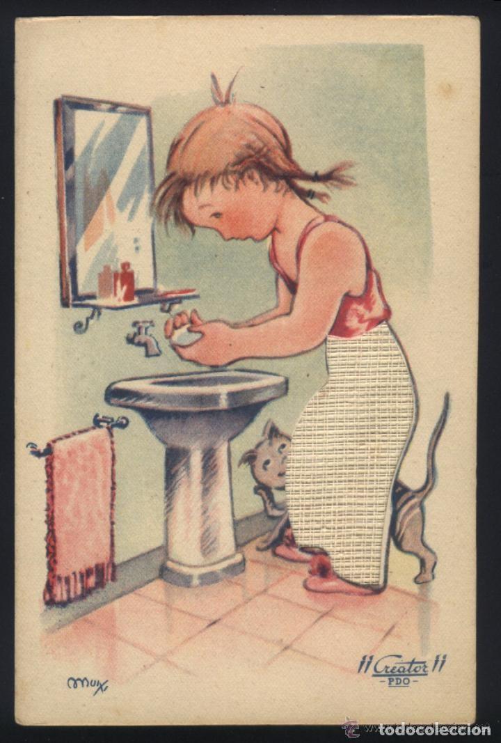 Postcards: B-1056- ANTIGUA POSTAL CON DIBUJO DE MUIXI.