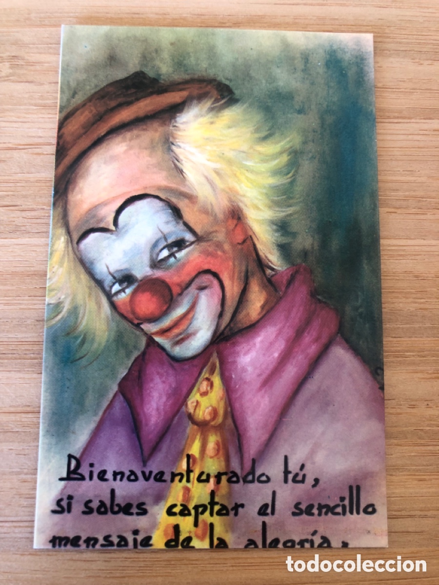 Cartoline: TARJETA DE 7 X 11 CM. CON ILUSTRACION DE PAYASO - EDITIORIAL AFA. 260. ASM