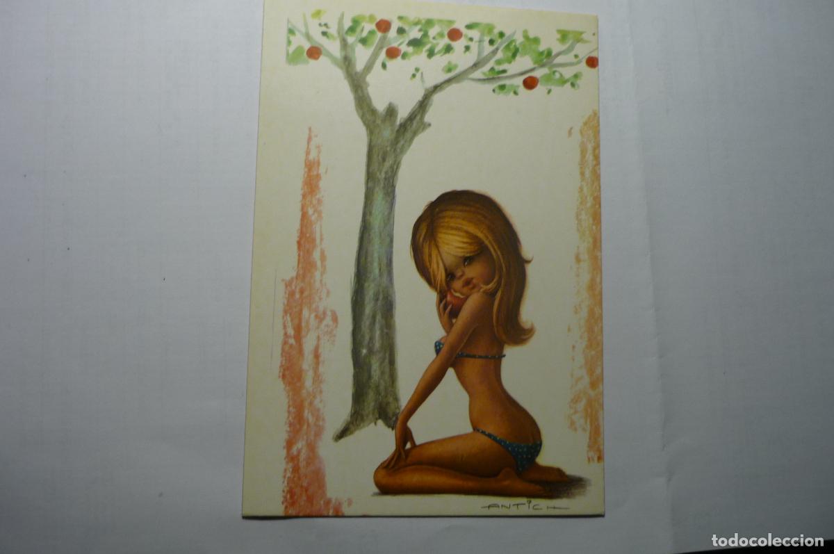 Postkarten: POSTAL JOVEN SENTADA DIBUJO ANTICH