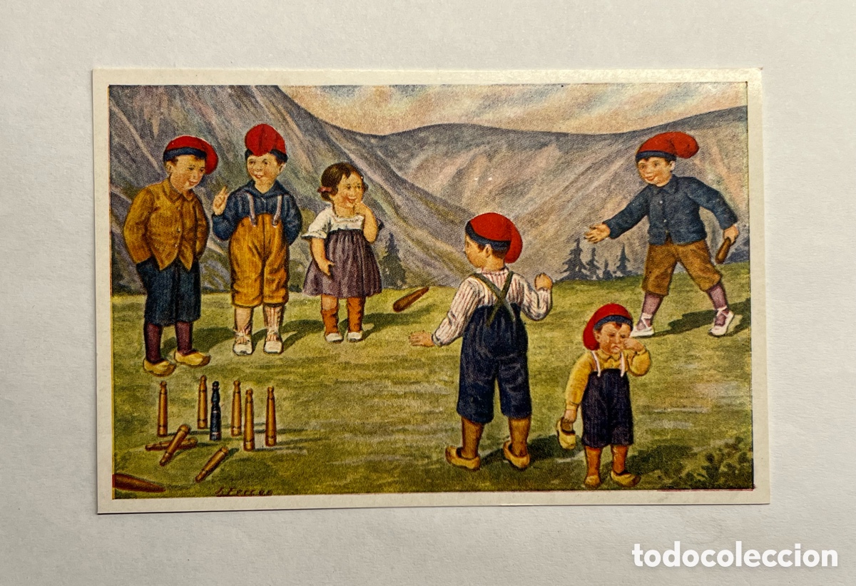 Postkarten: POSTAL SERIE JUGANT A BITLLES No.14, CAMI D'ULL DE TER, EDICIONS CATALANES. LOCFON