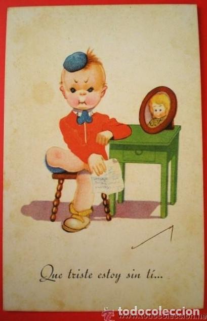 Postcards: 6000X - PEPIN N&ordm; 123-c - QUE TRISTE ESTOY SIN TI - EDICIONES DUMMATZEN - A. ROS - DATA 1941