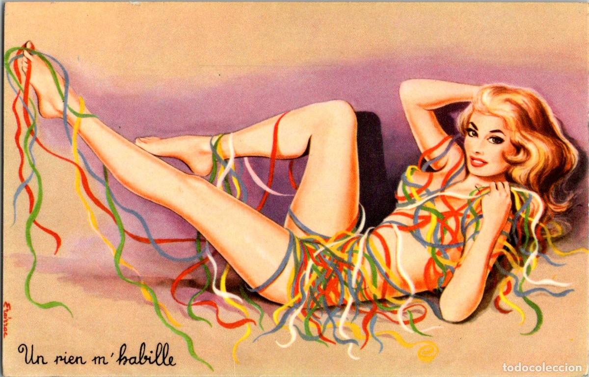 Postkarten: Un rien m'habille -En un momento me visto- Humor Er&oacute;tico Franc&eacute;s - Ed. Photochrom n&ordm; 1413 - 140x90mm