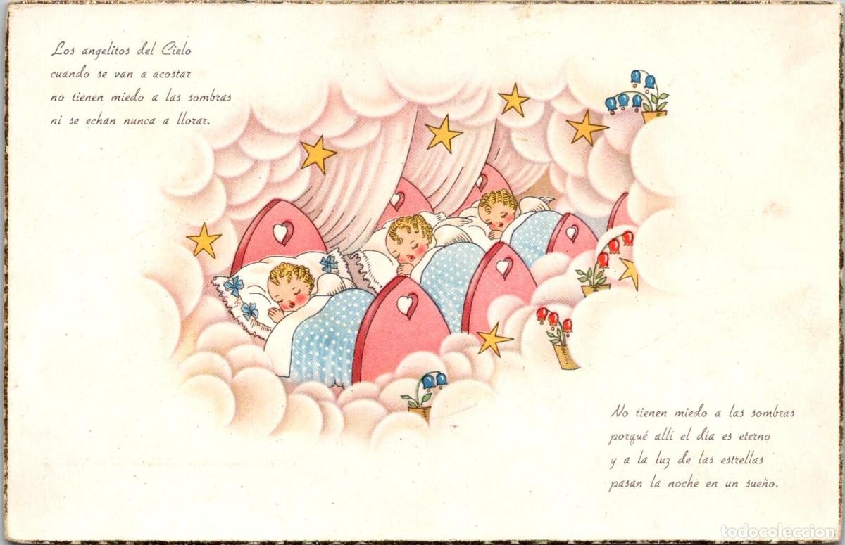 Postkarten: &Aacute;ngeles - Alegor&iacute;a - Ed. MB Casa Ba&ntilde;eres (2) - Bordes dorados - 140x90mm