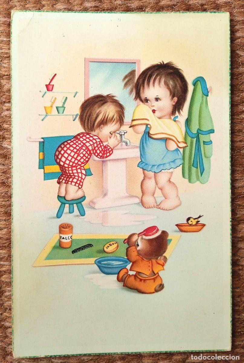Cartes Postales: NI&Ntilde;OS EN EL BA&Ntilde;O