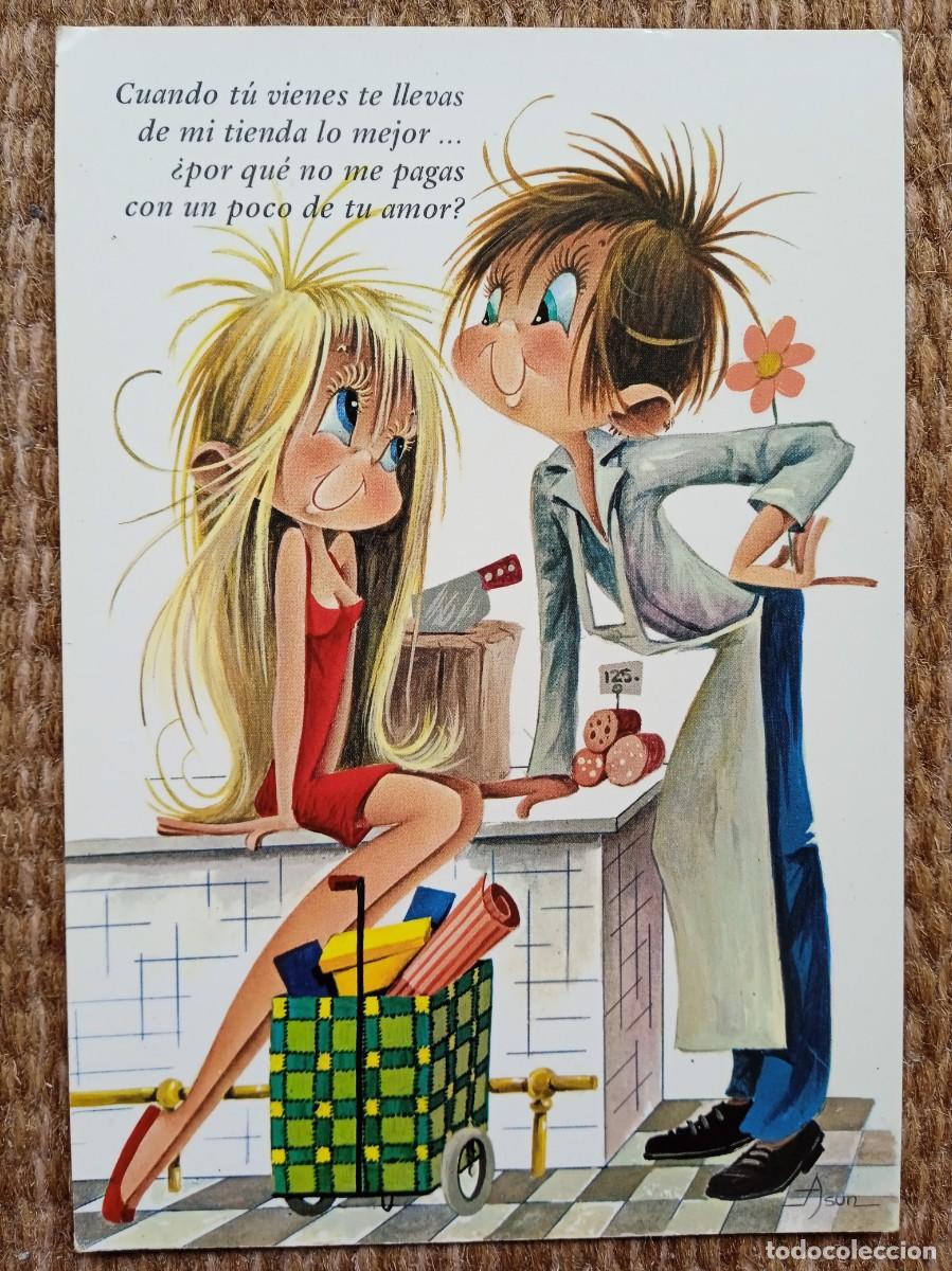 Cartes Postales: CHARCUTERO Y CLIENTA - ILUSTRACION ASUN