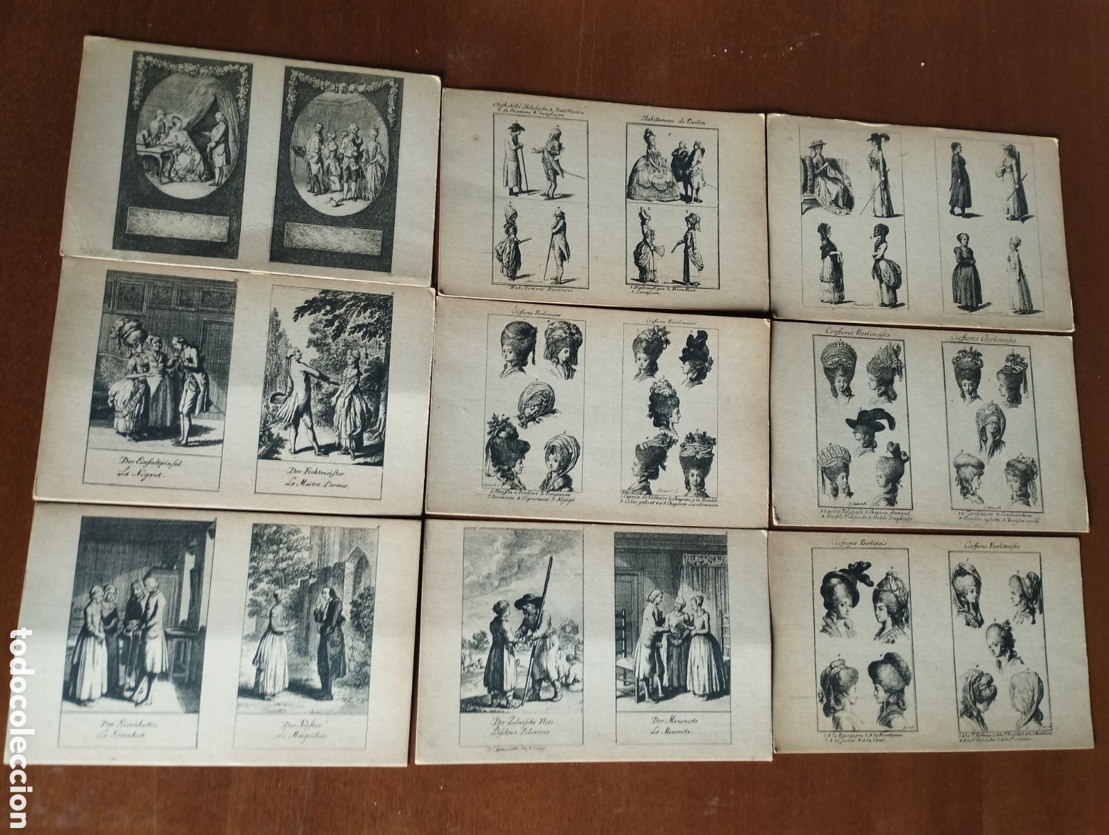 Postcards: Lote 9 postales blanco y negro Klassiker der Graphik druck verlag louis koch halberstadt