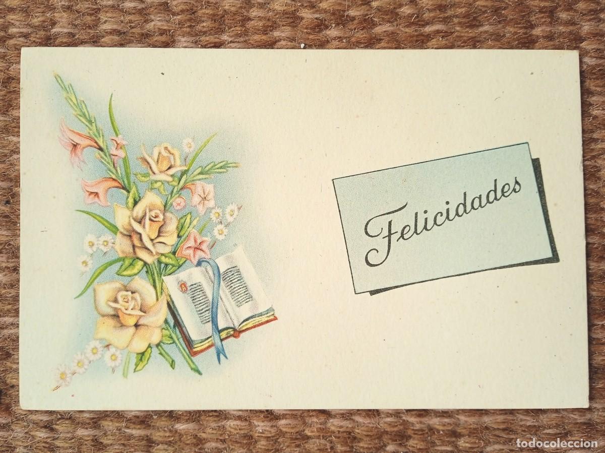 Cartes Postales: FELICIDADES - ROSAS Y LIBRO