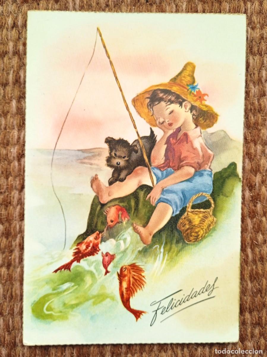 Cartes Postales: FELICIDADES - JOVEN PESCADOR