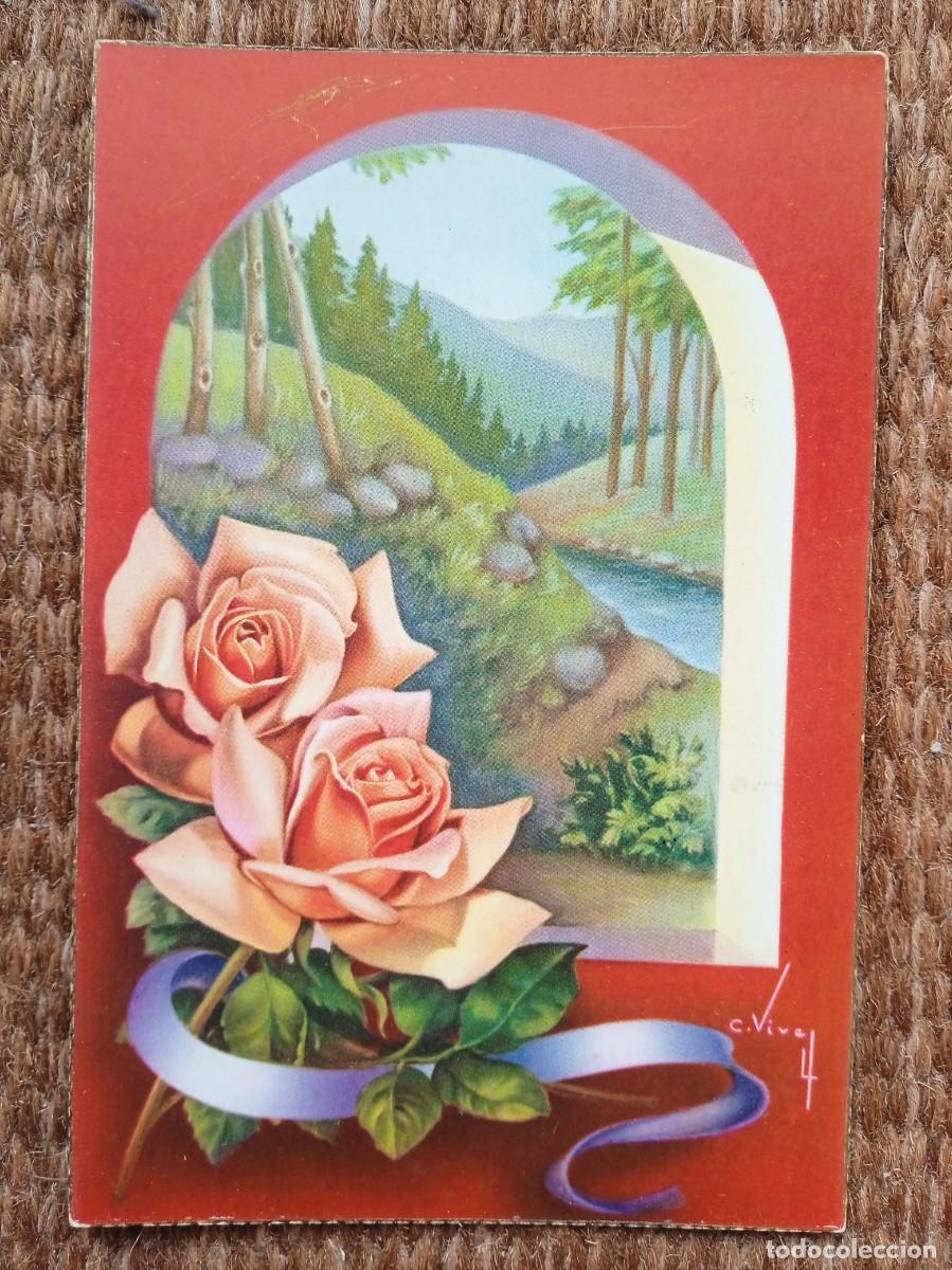 Cartes Postales: PAISAJE Y ROSAS - ILUSTRACION VIVES