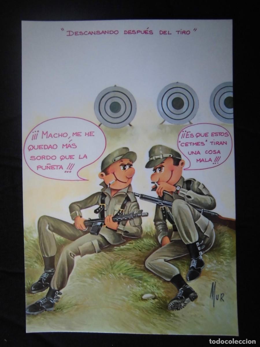 Postkarten: POSTAL MILITARES DESCANSANDO DESPU&Eacute;S DEL TIRO MUR C. Y Z.