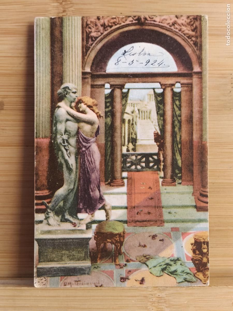 Postcards: QUO VADIS PAR MASTROIANNI - 3 - LE BAISER D'EUNICE - POSTAL ANTIGUA -(108.775)