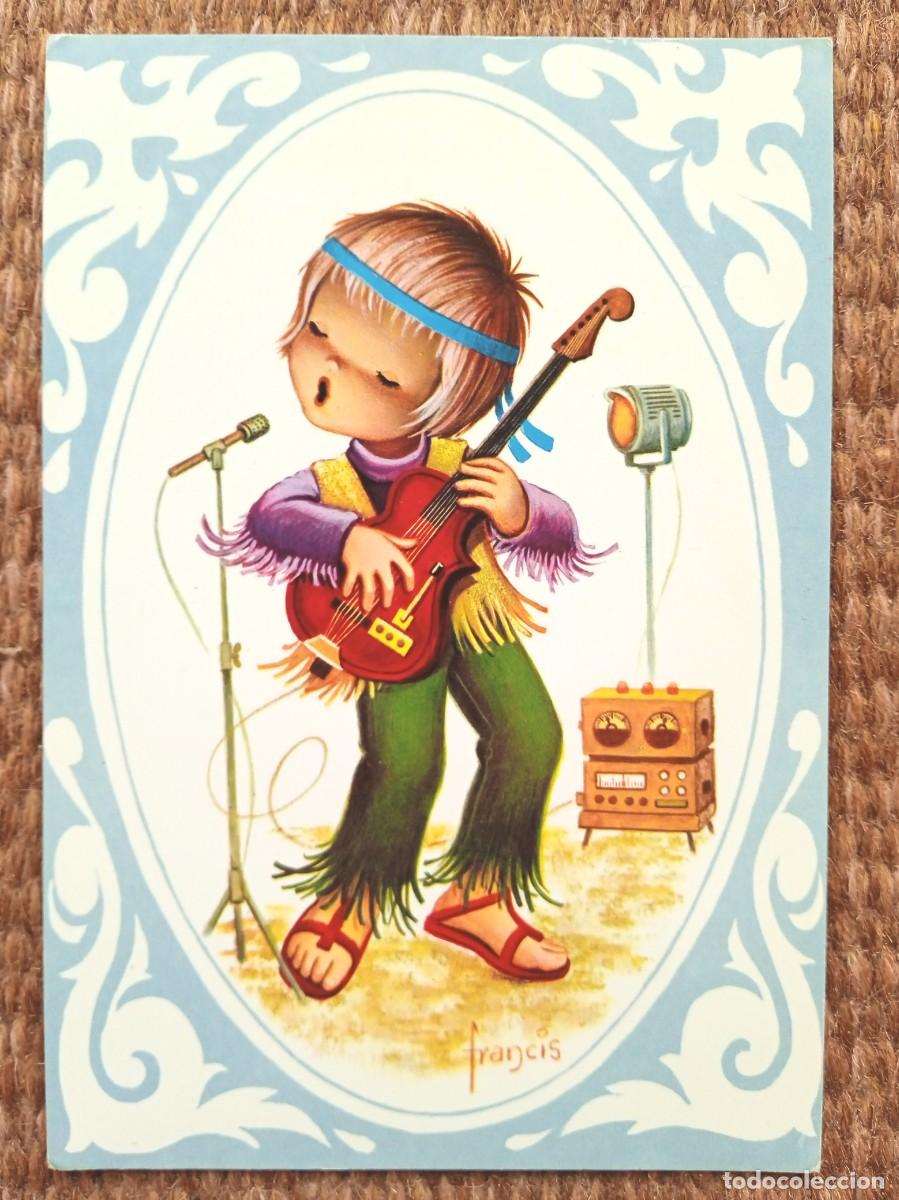 Postales: GUITARRISTA Hippie, ​ hippy​​ o jipi​ - ILUSTRACION FRANCIS