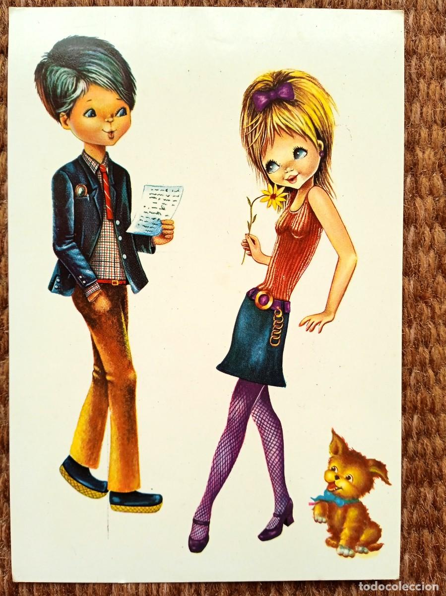 Postales: pareja con perrito
