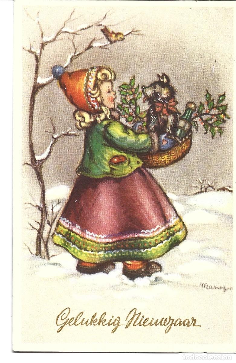 Cartoline: POSTAL DE DIBUJOS NI&Ntilde;A EL BOSQUE CIRCULADA EL A&Ntilde;O 1954 EN HOLANDA