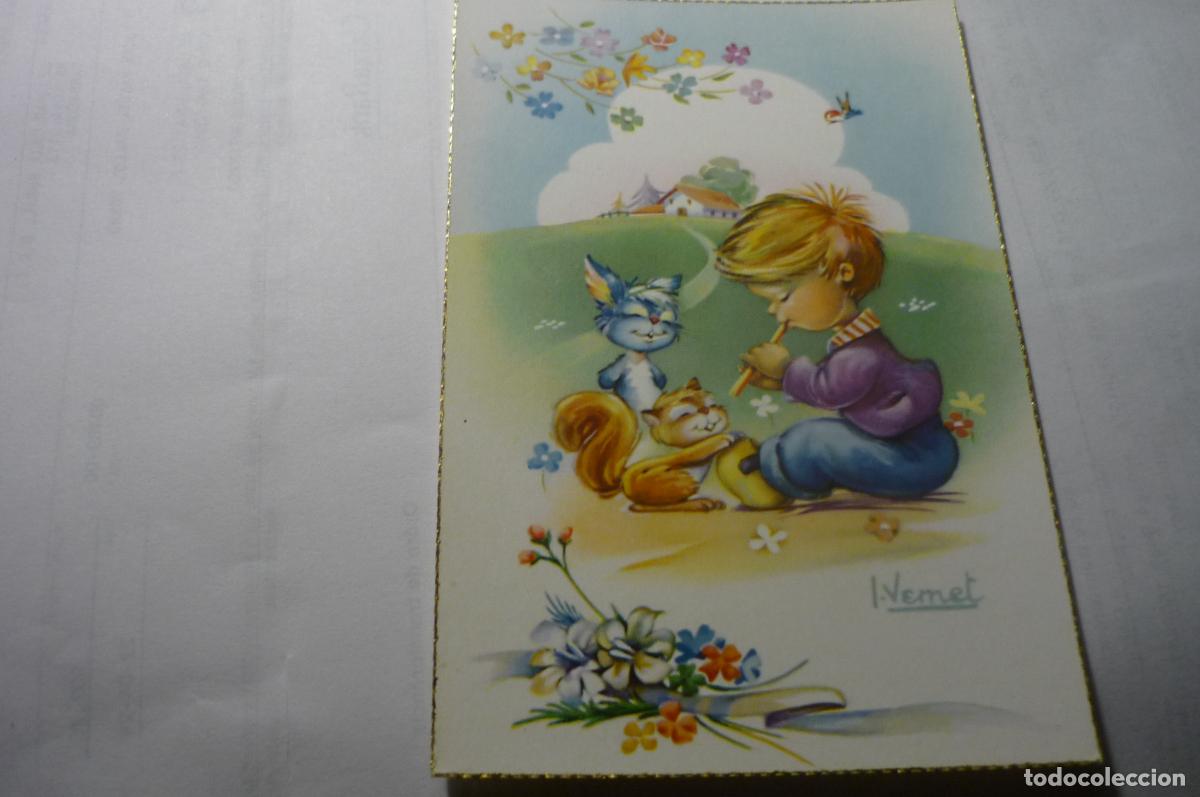 Postkarten: postal dibujo vernet ni&ntilde;o tocando la laura c y z 545-b