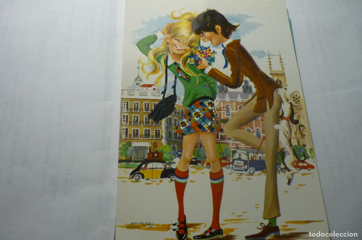 Postkarten: postal dibujo enamorados-escrita c y z 6948