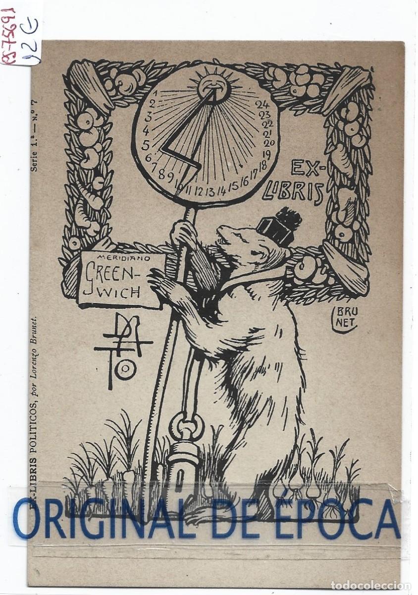 Postais: (PS-75691)POSTAL EX-LIBRIS ILUSTRADA POR LORENZO BRUNET