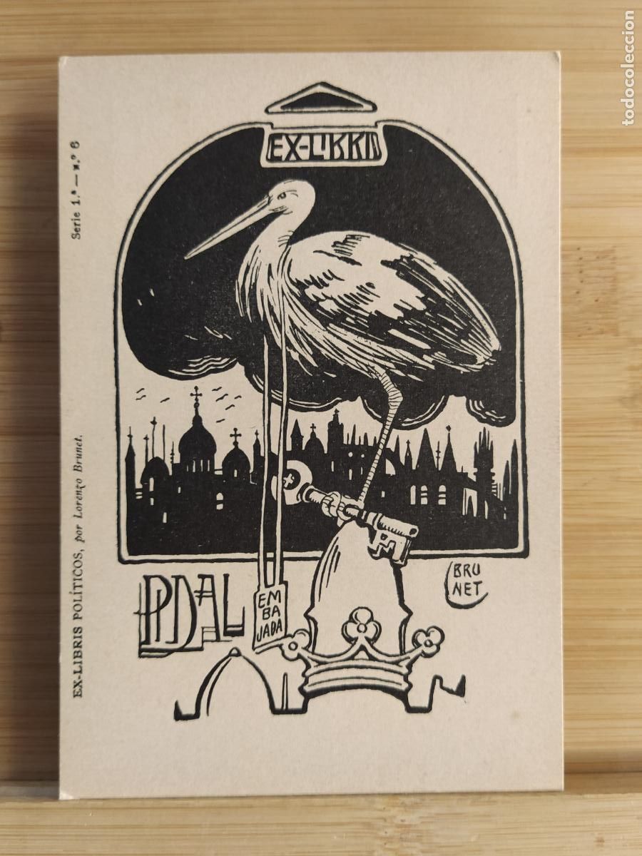 Postcards: BRUNET - EX LIBRIS POLITICOS SERIE 1 N&ordm; 6 - REVERSO SIN DIVIDIR -POSTAL ANTIGUA-(109.301)