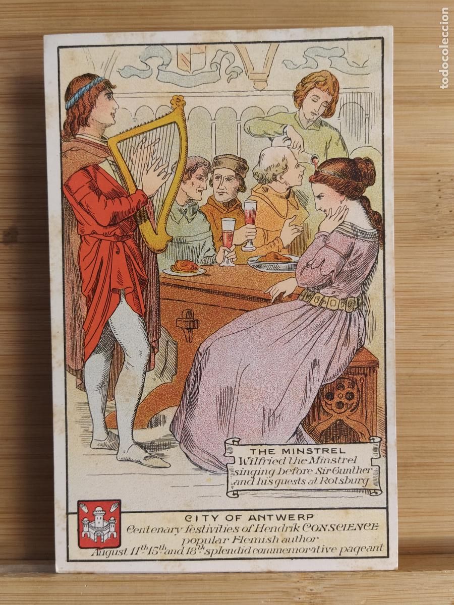 Postcards: CITY OF ANTWERP - THE MINSTREL -POSTAL ANTIGUA-(109.311)