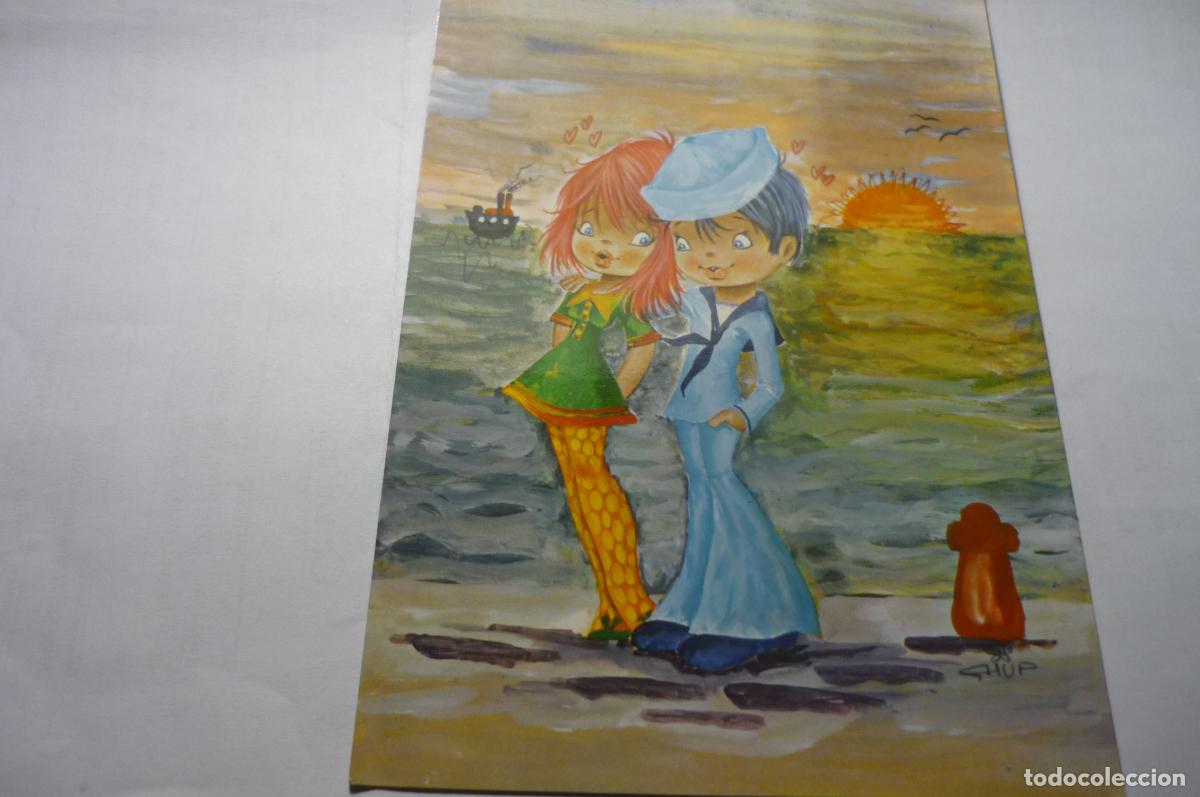 Postais: postal escrita dibujo chup.-marino