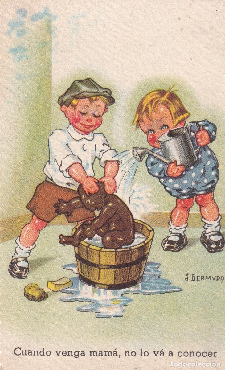 Cartes Postales: Postal ilustrada por J. Bermvdo. Ediciones Luker. Tem&aacute;tica infantil.