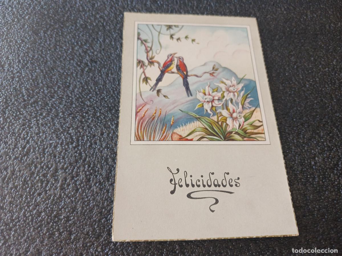 Postais: TARJETA DE FELICIDADES CON PAJAROS -ED. CIMA / 511 escrita 1953
