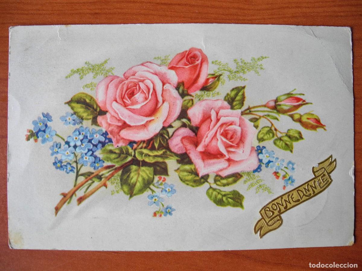 Postais: Postal. Flores. Rosas. Circulada 1948 914x9