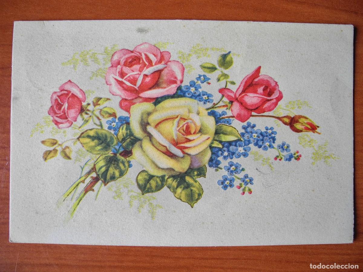 Postais: Postal. Flores. Rosas. Circulada con sello 1953 14x9