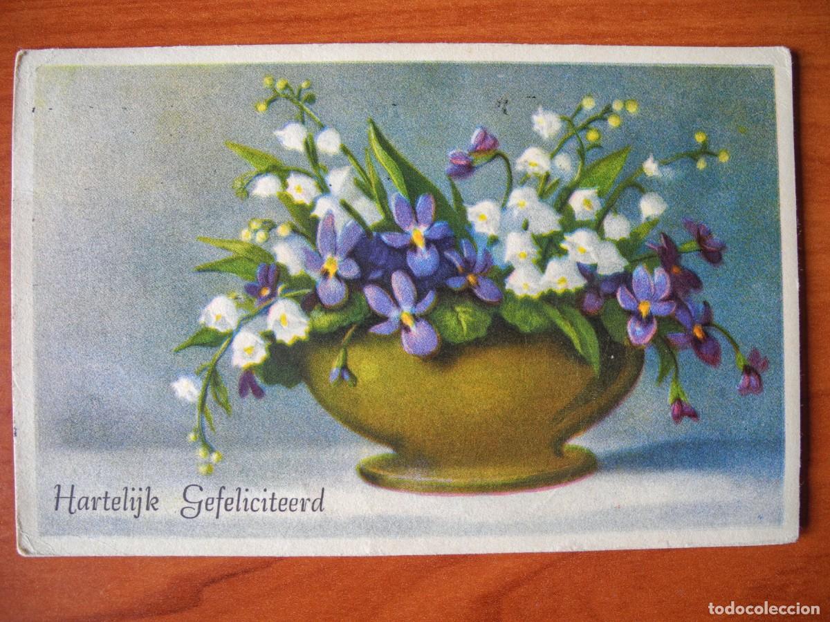 Postais: Postal. Flores. Circulada con sello 1951 14x9