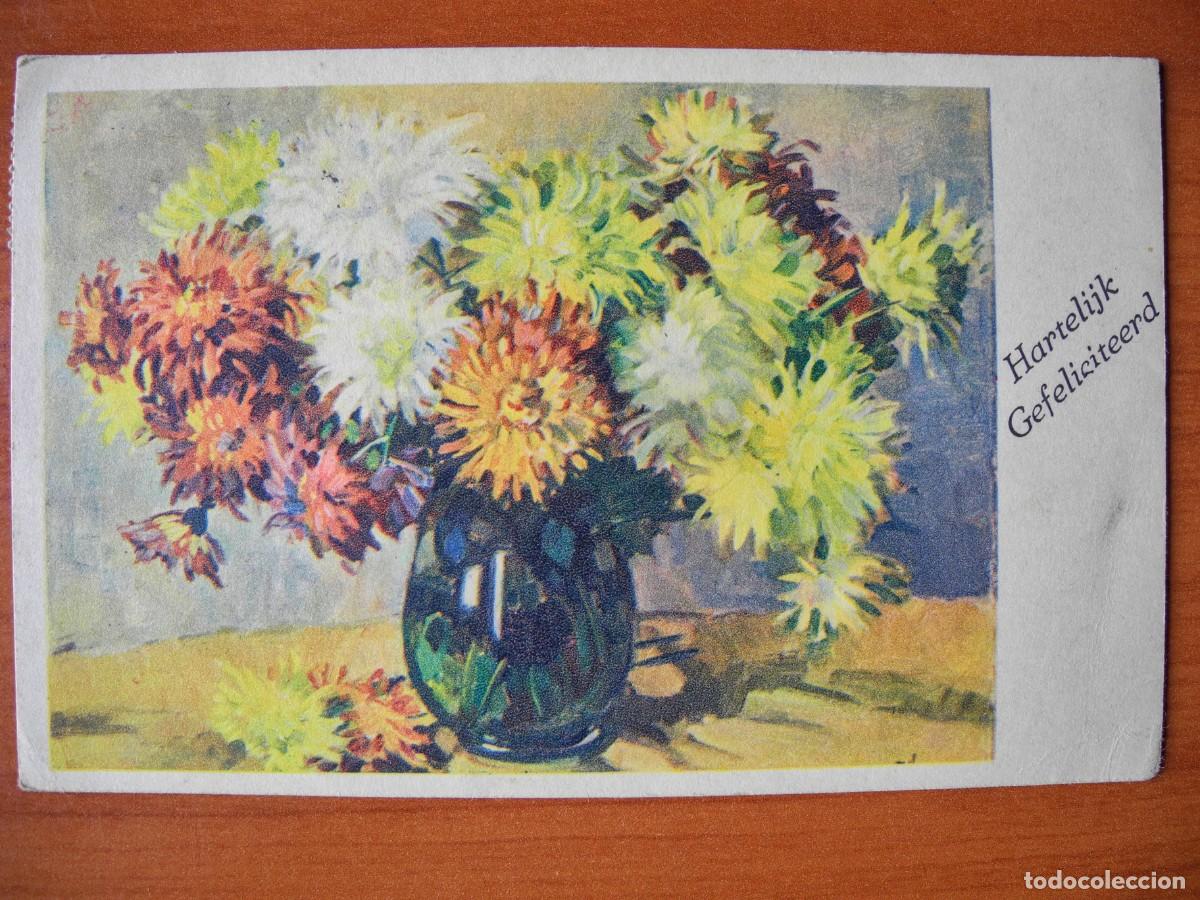 Postais: Postal. Flores. Dalias. Circulada con sello 1945 14x9