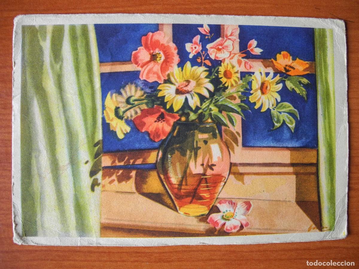 Postais: Postal. Flores. Circulada 1949 15x10.5.