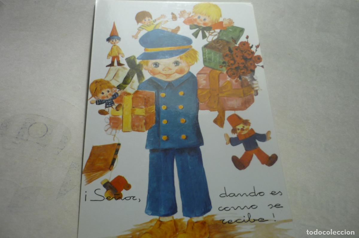 Postais: postal ni&ntilde;o con regalos dibujo zamora