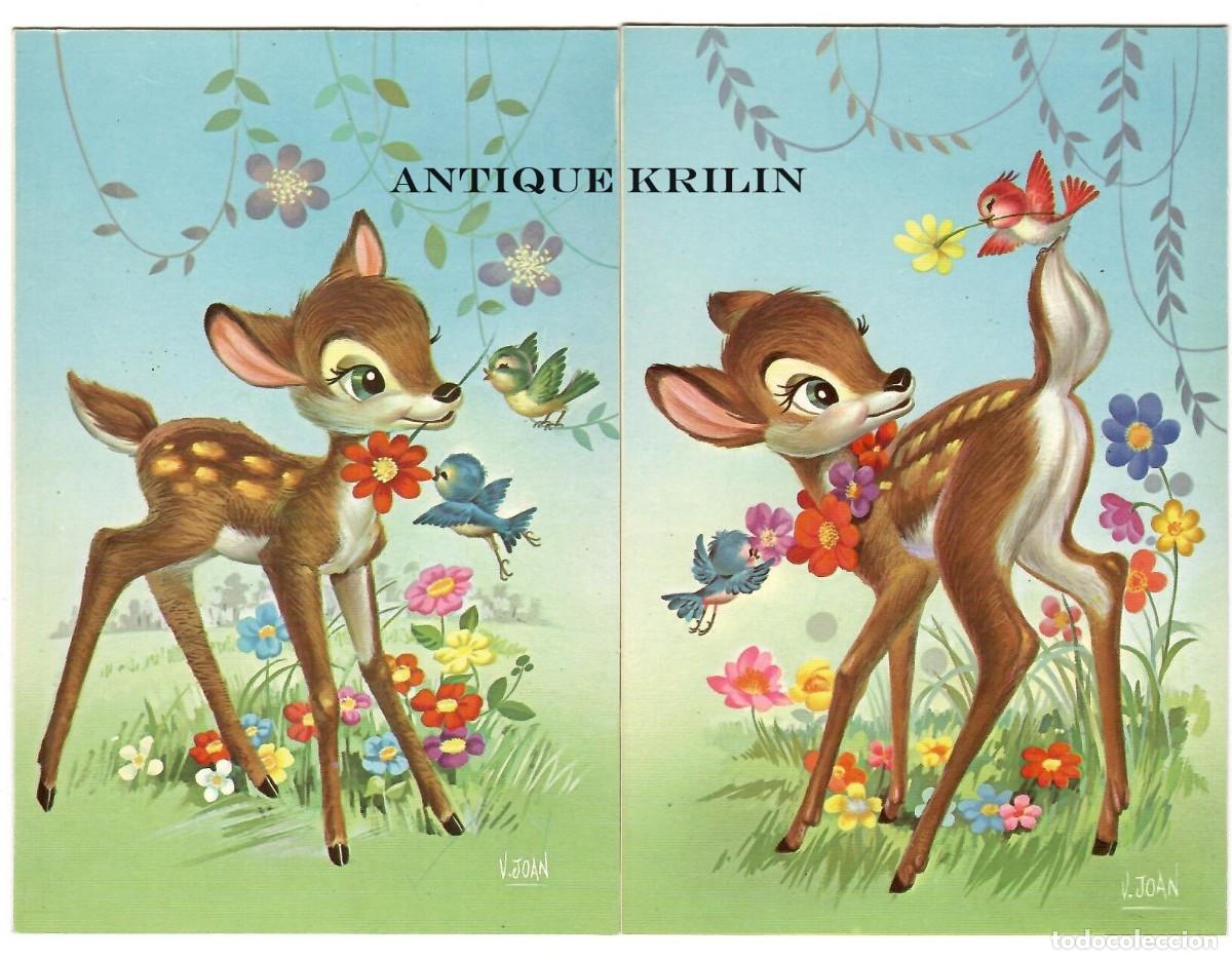 Postcards: 4 POSTALES COMERCIAL PRAT / SERIE 7769N / ILUSTRA V. JOAN / BAMBI / SIN CIRCULAR