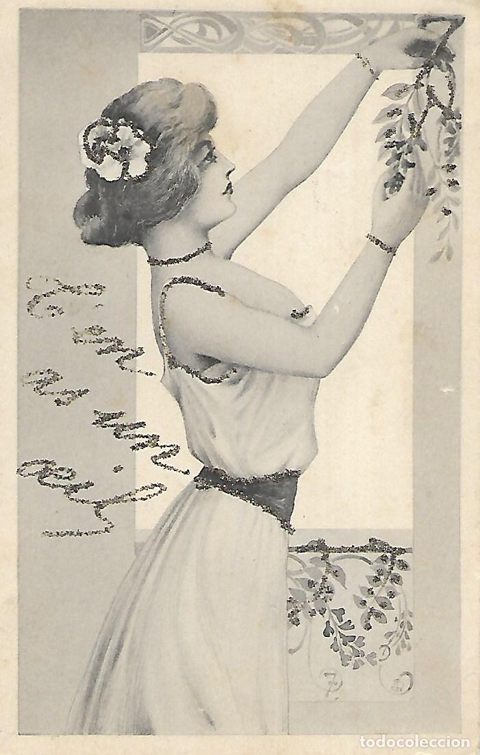 Postcards: ANTIGUA POSTAL-ILUSTRACI&Oacute;N MODERNISTA (Circulada en 1904)