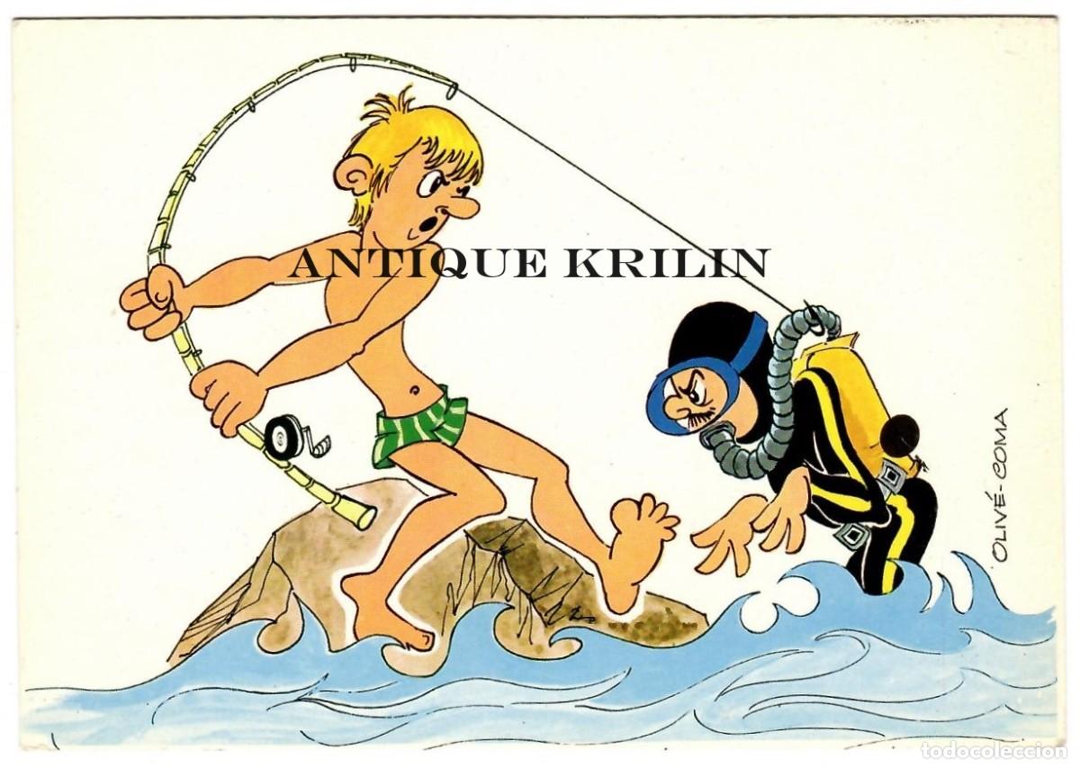 Postais: POSTAL EDICIONES SAVIR / SERIE VACACIONES N&ordm; 516 SORPRESA EN LA PESCA / ILUSTRA OLIVE COMA