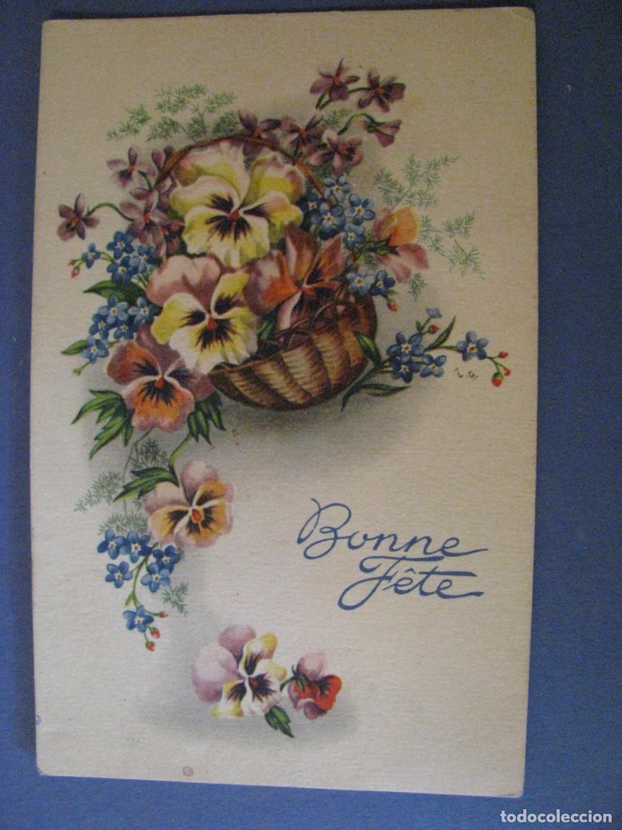 Cartes Postales: ANTIGUA POSTAL DIBUJO. FLORES. EDITIONS UNIVERS, FRANCIA. ESCRITA.