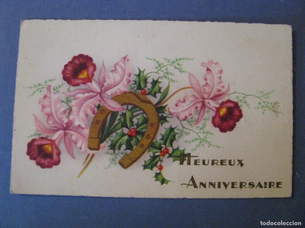 Cartes Postales: ANTIGUA POSTAL DIBUJO. FLORES. FRANCIA. ESCRITA. 1947.