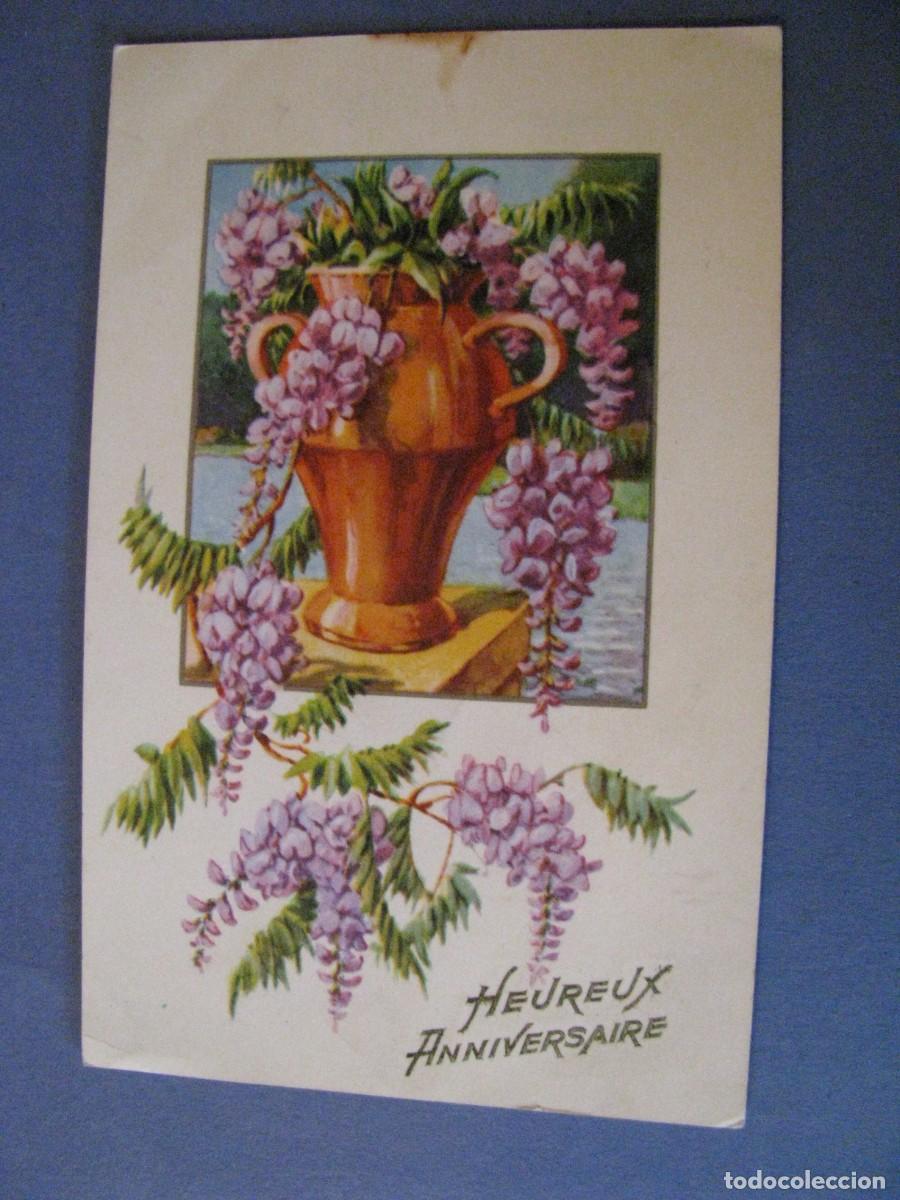 Postkarten: ANTIGUA POSTAL DIBUJO. FLORES. FRANCIA. ESCRITA. 1948.